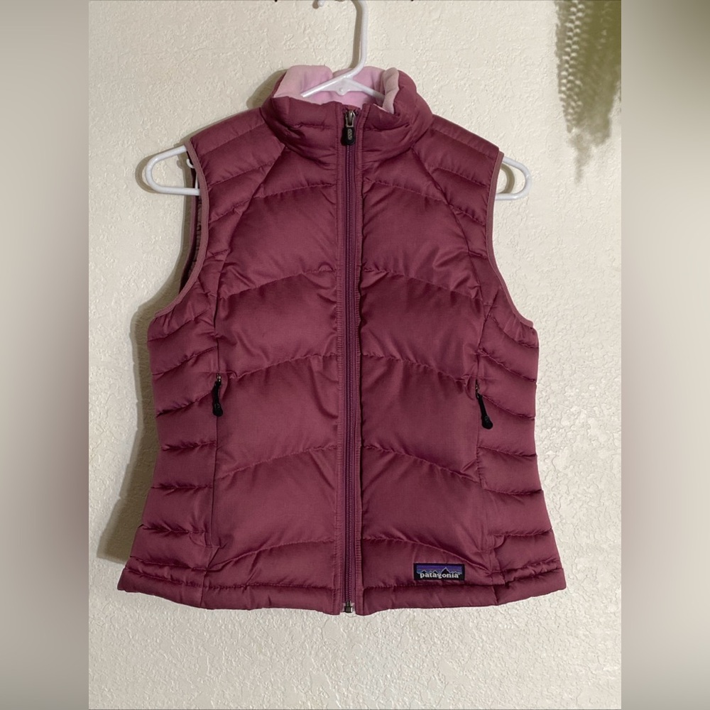 Patagonia Goose Down Puffer Vest Women's Size Small Pink/Purple
